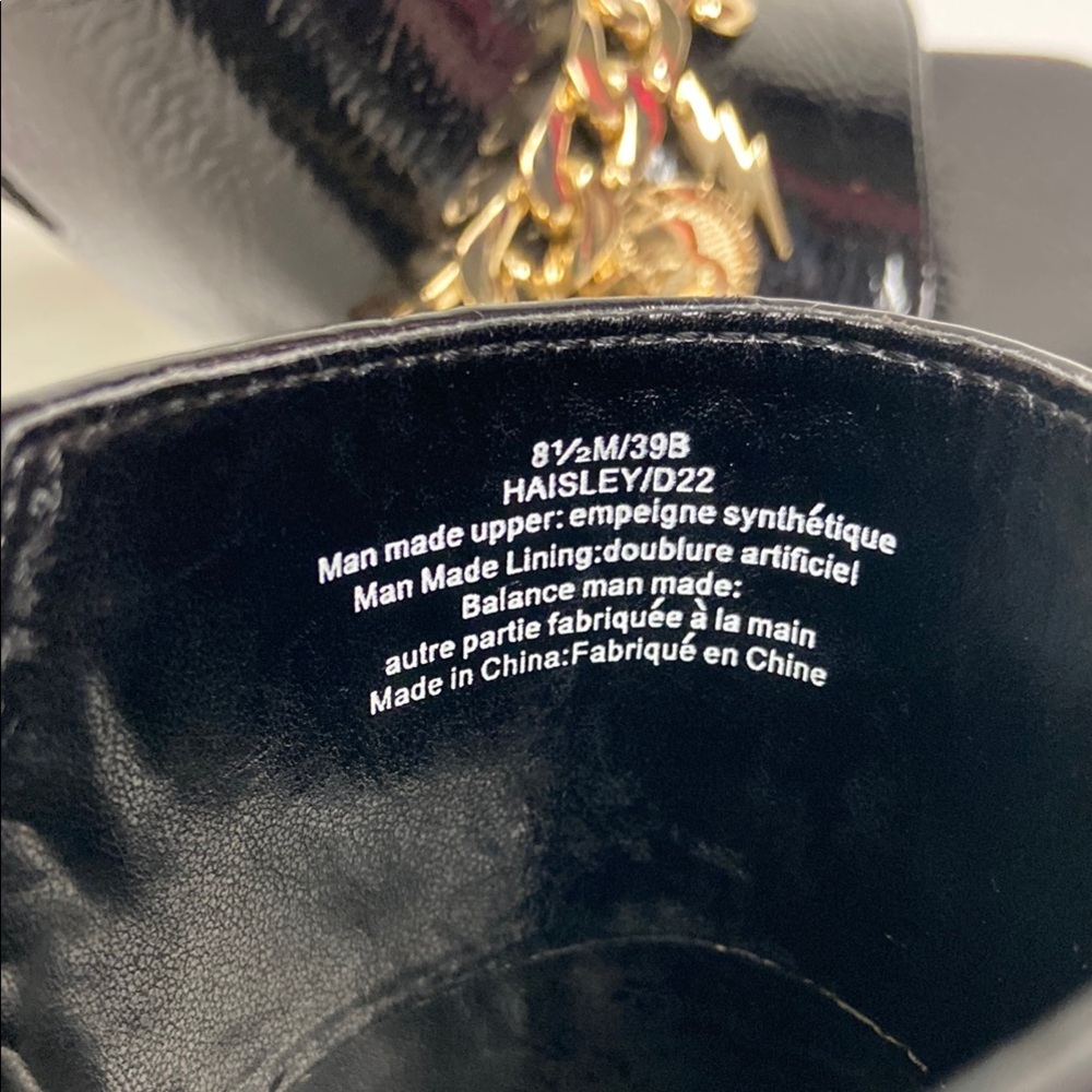Karl Lagerfeld Haisley Mule black patent leather platform heels size 8.5 - Picture 6 of 11